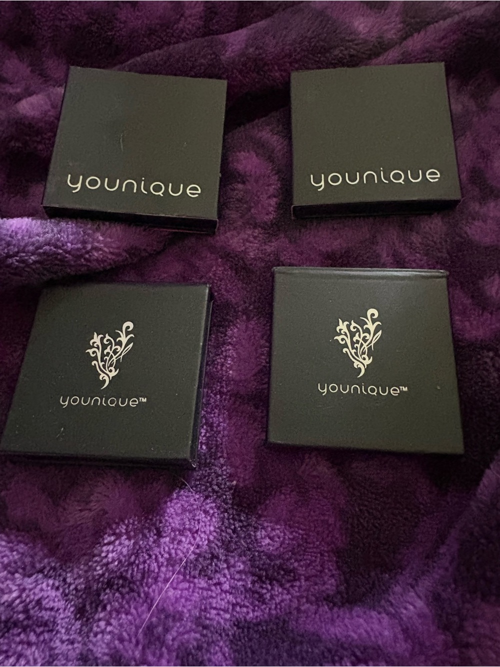 Younique Black and Gold Compact Makeup Cases - 4 Pieces